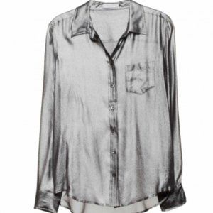 Equipment Essential Silk Shirt Silver Grey Chrome
